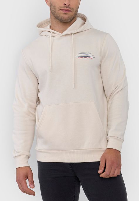 Polerón Hombre Summer Hoodie Ecru Corona-2