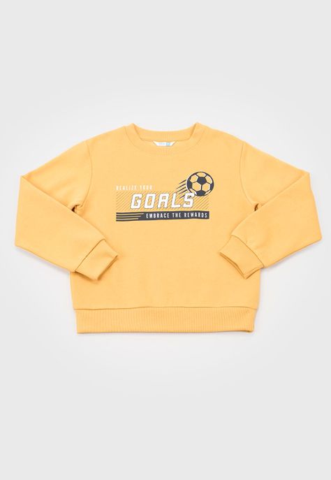 Poleron Niño Kids Pullover Mostaza Corona-0