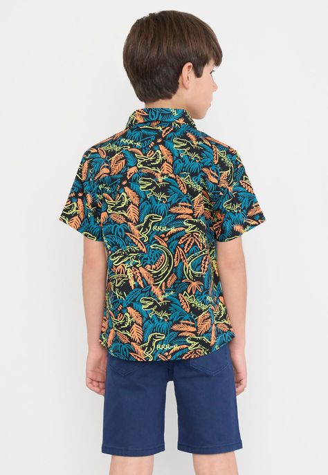 Camisa Niño Kids Fullprint Negro Corona-2