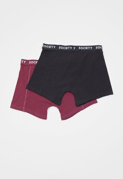 Bóxer Hombre Bipack Negro/Burdeo Liso Corona-2