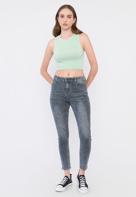 Polera Mujer Sin Mangas Cuello Halter Verde Corona-3