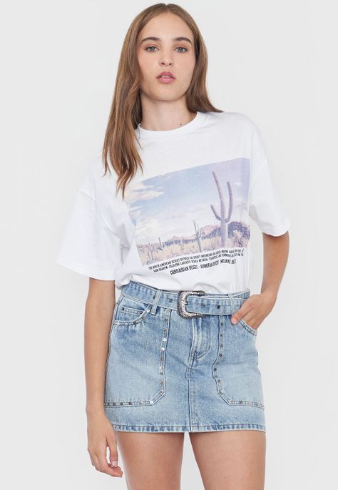 Falda Mujer Denim Cinturón Azul Corona-3