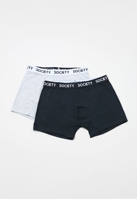 Boxer Hombre Liso Negro/Gris Corona-0