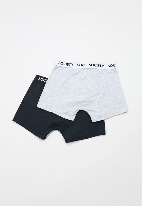 Boxer Hombre Liso Negro/Gris Corona-1