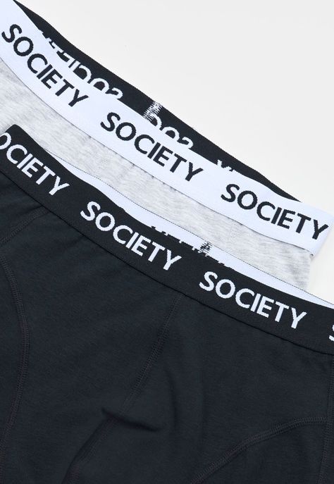 Boxer Hombre Liso Negro/Gris Corona-2