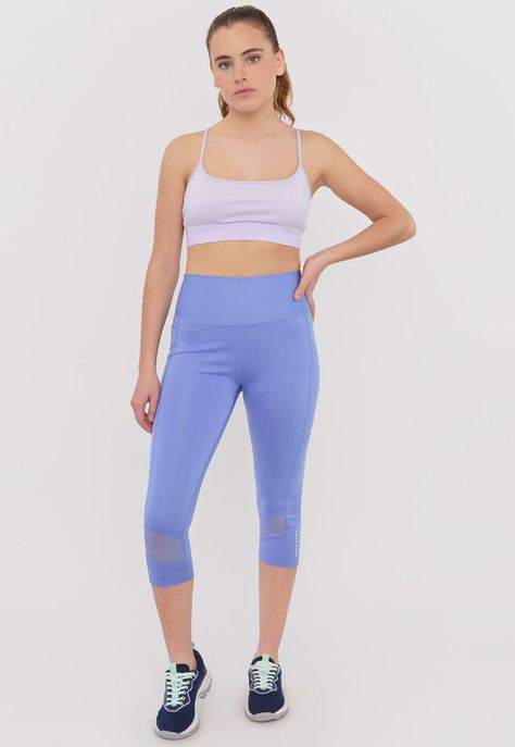 Calza Deportiva Mujer Crop Malla Celeste Corona-0