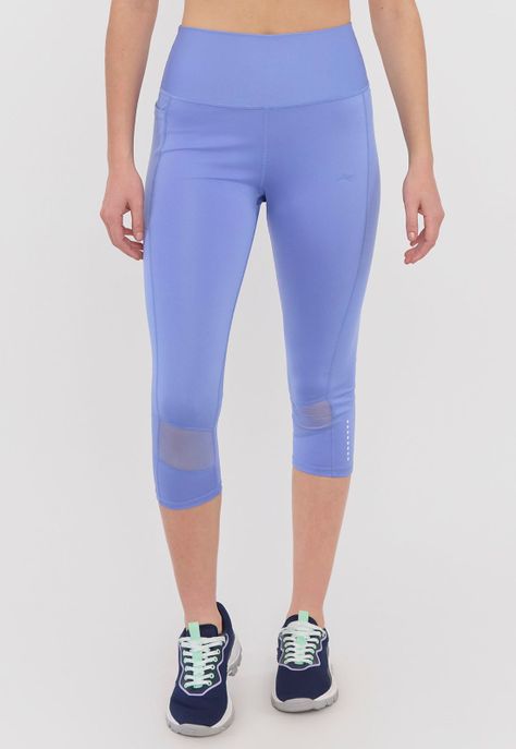 Calza Deportiva Mujer Crop Malla Celeste Corona-1