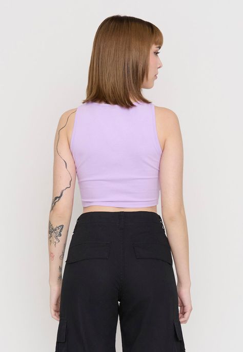 Polera Mujer Sin Mangas Crop Lila Corona-1