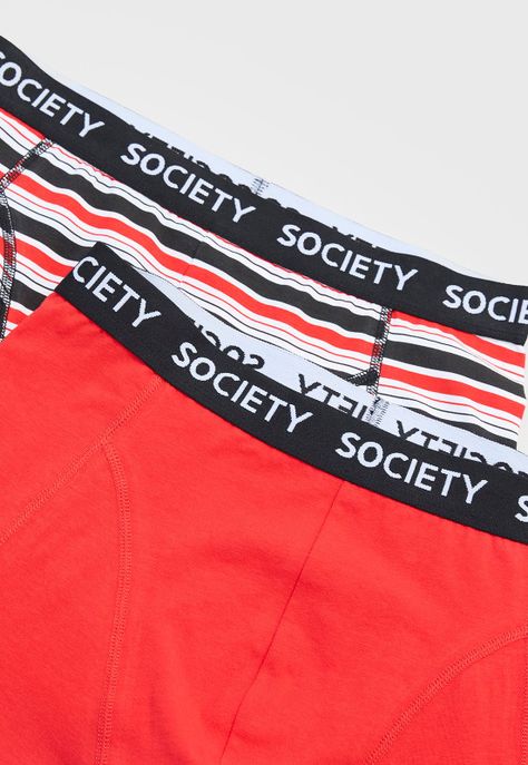 Bóxer Hombre Bipack Mix Líneas Rojo Corona-2