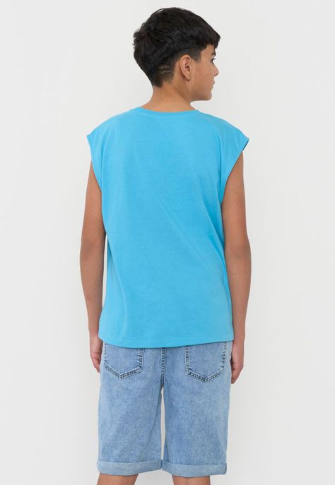 Polera Niño Teen Tank Celeste Corona-1