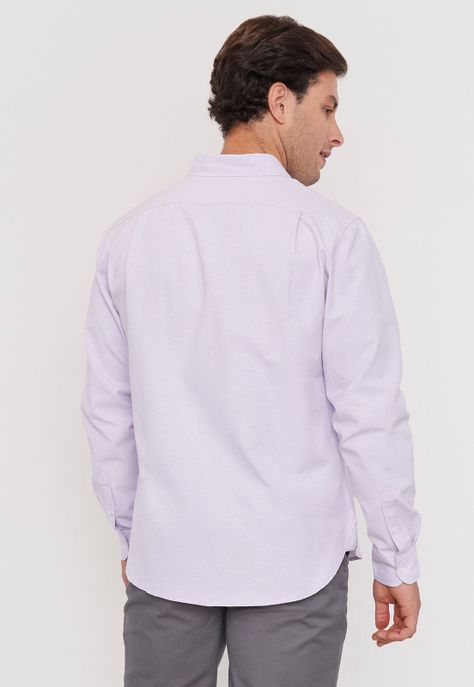 Camisa Hombre Oxford Lila Corona-1