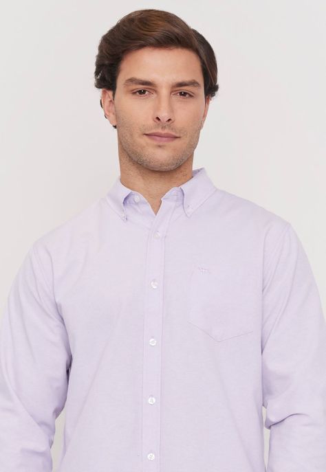 Camisa Hombre Oxford Lila Corona-2