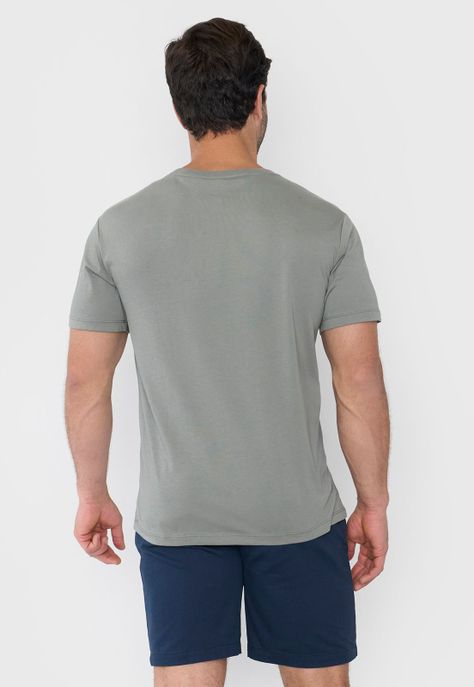 Polera Hombre Focal Print Color Verde Corona-1
