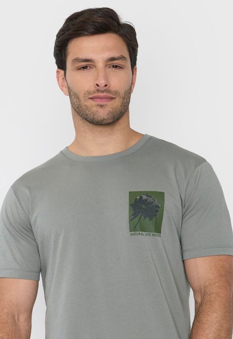 Polera Hombre Focal Print Color Verde Corona-2