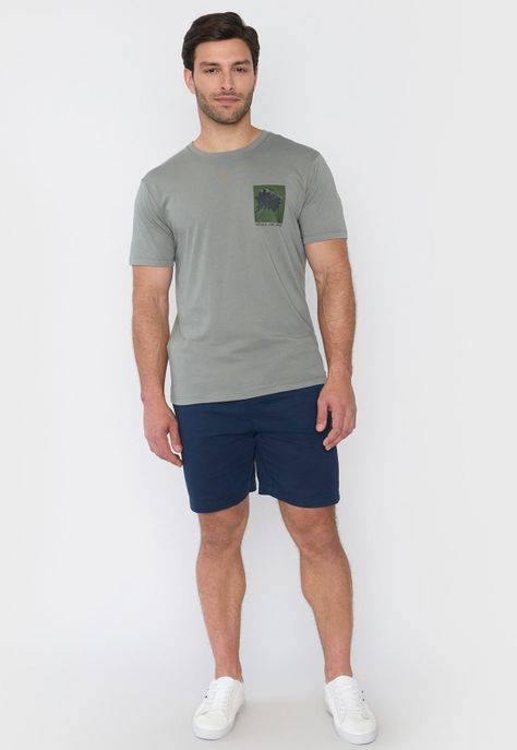 Polera Hombre Focal Print Color Verde Corona-3