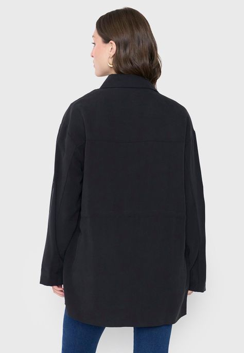 Chaqueta Mujer Fluida Negro Corona-1