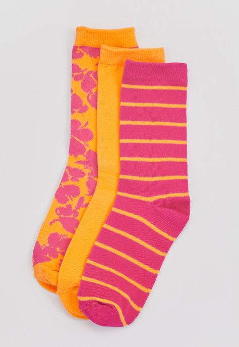 Calcetines Mujer Largos Fucsia-Naranjo Corona-0
