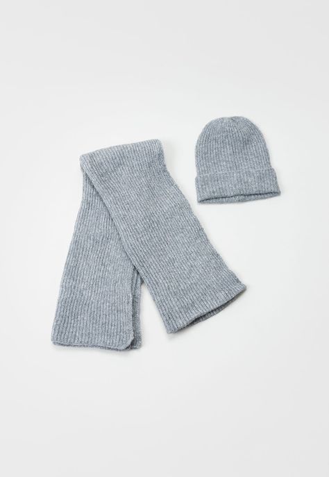 Bufanda Mujer Pack Gorro Mujer Gris Melange Corona-0