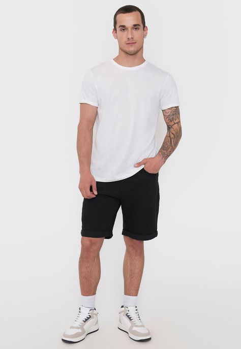 Short Hombre Denim Negro Corona-0