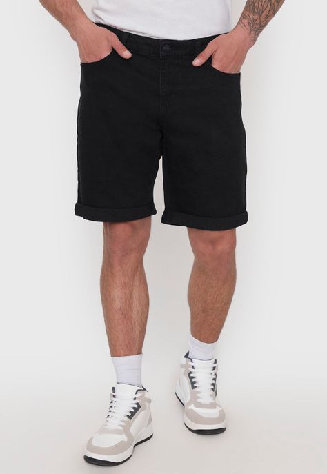 Short Hombre Denim Negro Corona-1