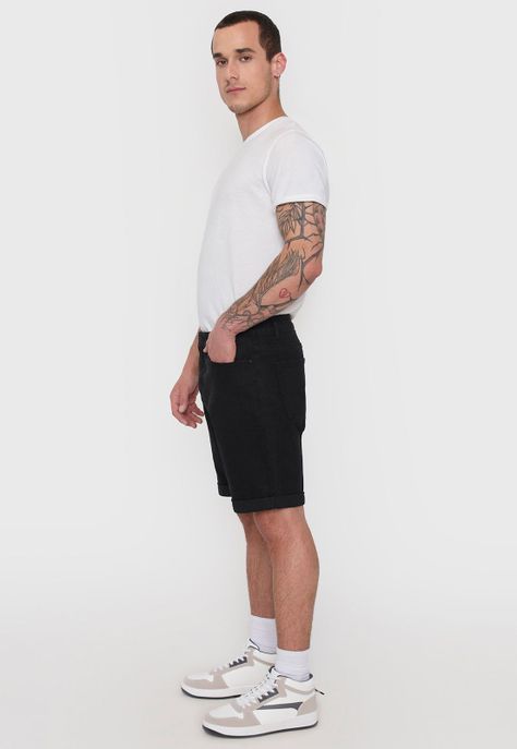 Short Hombre Denim Negro Corona-3