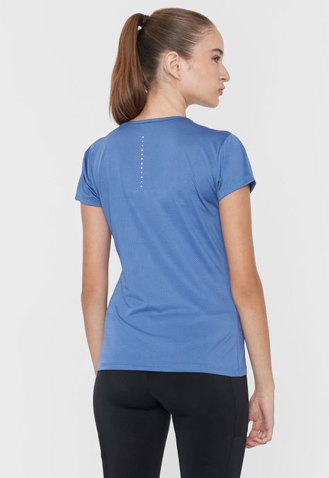 Polera Mujer Deportiva Cortes Azul Oscuro Corona-1