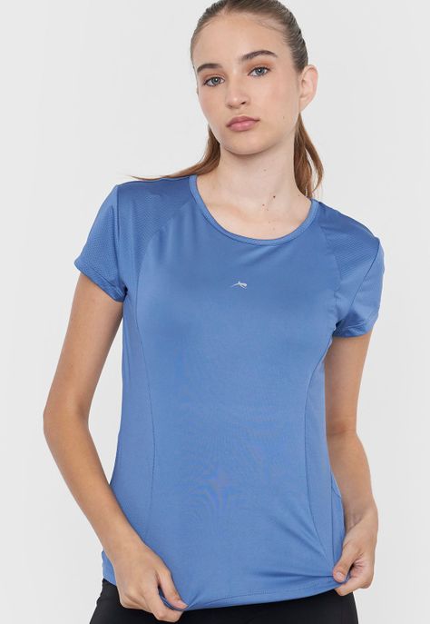 Polera Mujer Deportiva Cortes Azul Oscuro Corona-2