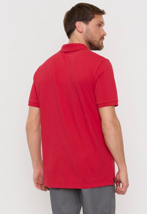 Polera Hombre Lisa Piqué Rojo Corona-2