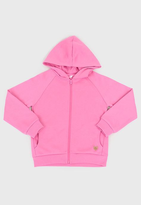 Poleron Niña Kids Full Zipper Rosado Corona-0