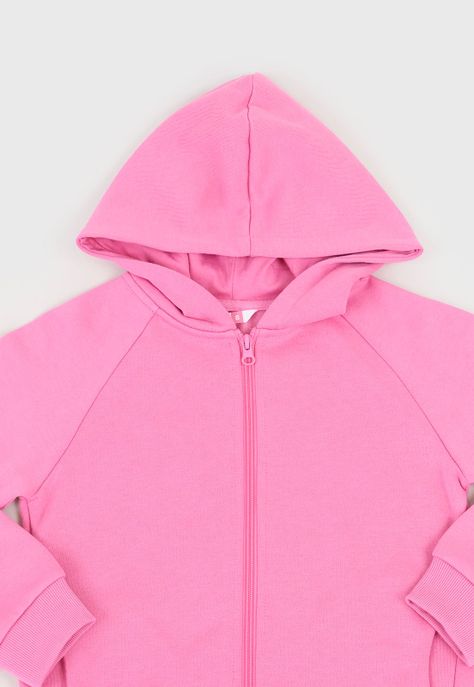 Poleron Niña Kids Full Zipper Rosado Corona-2