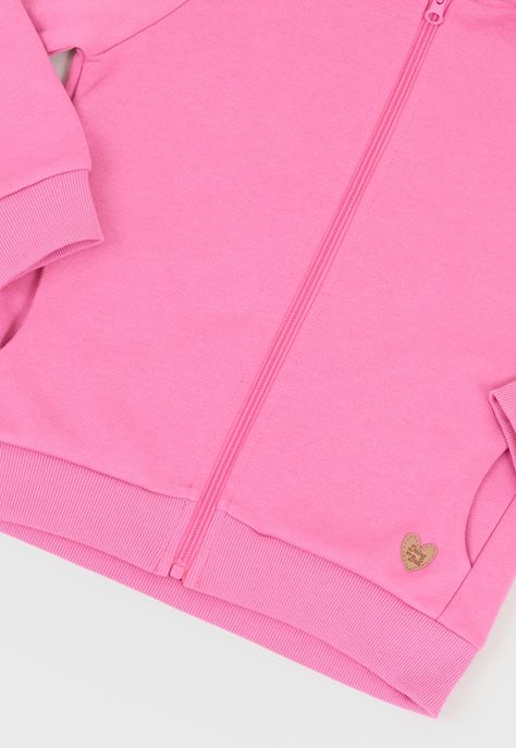 Poleron Niña Kids Full Zipper Rosado Corona-3