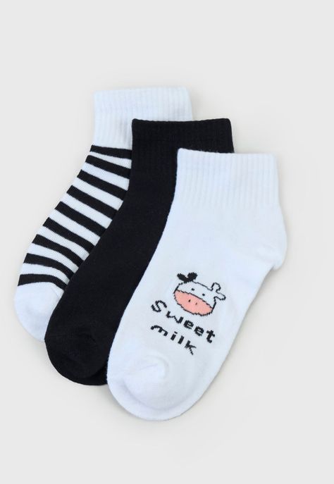 Calcetines Mujer Tripack Cortos Mix NegroBlanco Corona-0