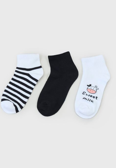 Calcetines Mujer Tripack Cortos Mix NegroBlanco Corona-2