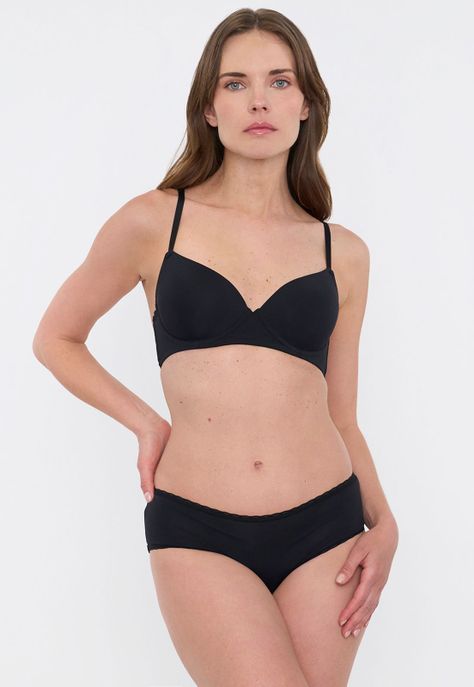 BoyShort Negro Mujer Liso Corona-0