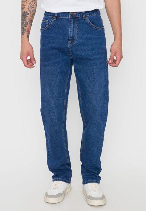 Jeans Hombre Slim Spandex Azul Oscuro Corona-1
