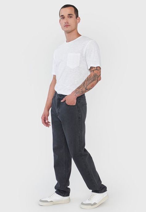 Jeans Hombre Straight Color Negro Corona-3