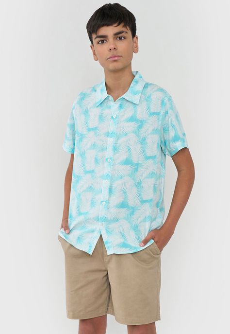 Camisa Niño Teen Viscosa Aqua Corona-0
