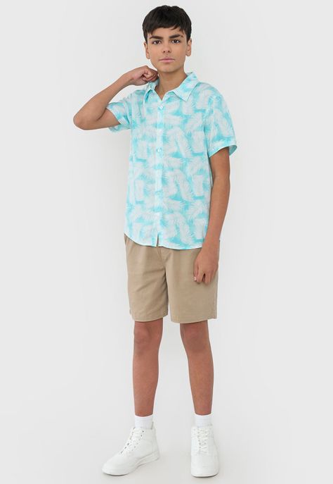 Camisa Niño Teen Viscosa Aqua Corona-3