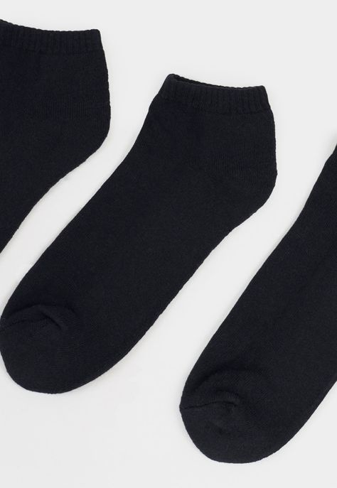 Calcetines Hombre Corto Liso Negro Corona-3
