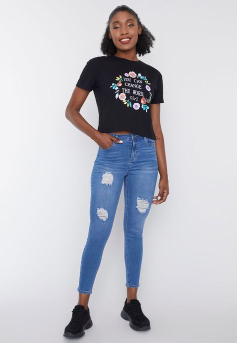 Jeans Mujer Skinny Destroyed  Azul Claro - Corona-3