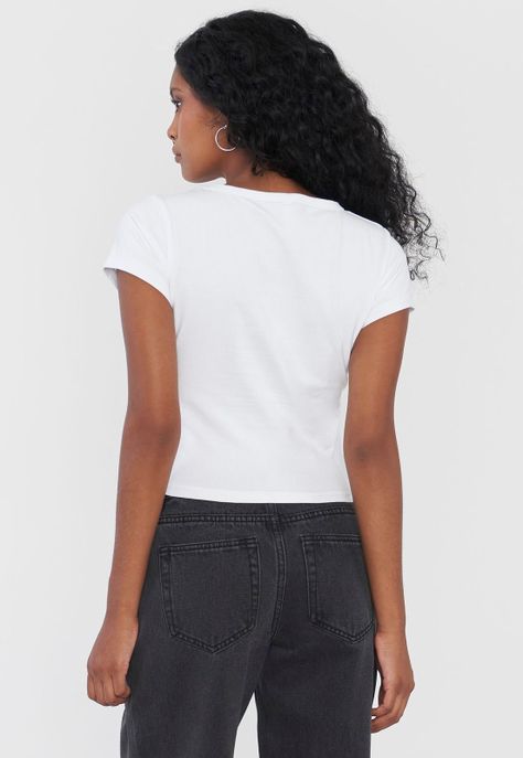 Polera Mujer Crop Blanco Corona-1