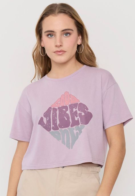 Polera Mujer Fun M/C Crop Rosado Acid Wash Corona-2