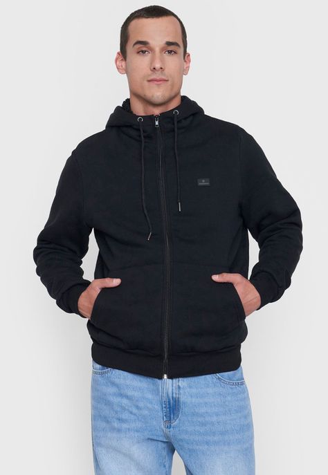 Polerón Hombre Básico Chiporro Negro Corona-1