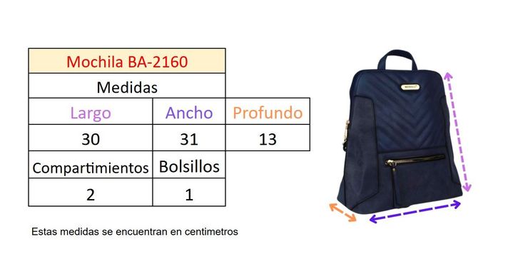 Mochila Mujer 2160 Azul Yassne-3