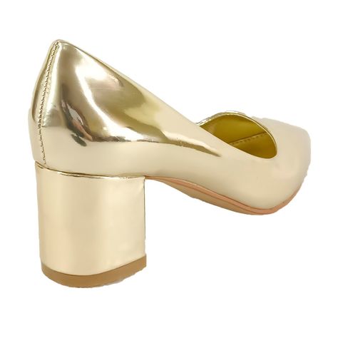 Zapato de Mujer Bajo Cuadrado 061 Dorado-3