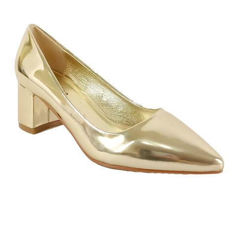 Zapato de Mujer Bajo Cuadrado 061 Dorado-1
