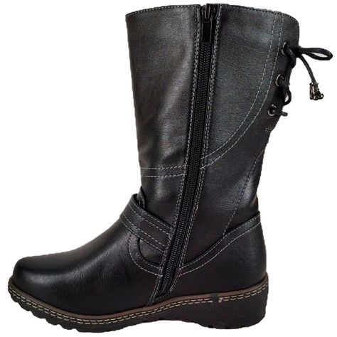 Bota taco Chino de Mujer Negro-4