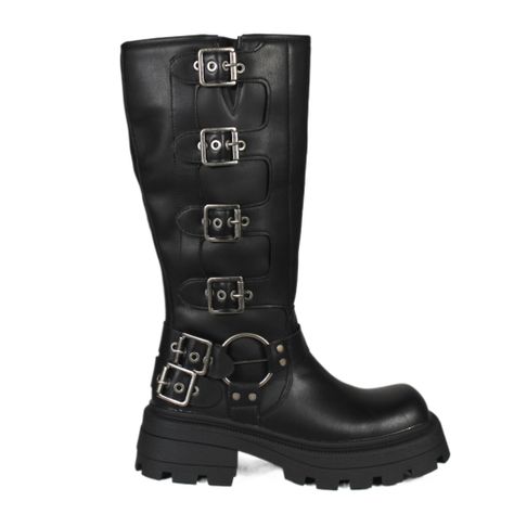 Bota Hebillas Negras de Mujer 89 Yassne Negro-0