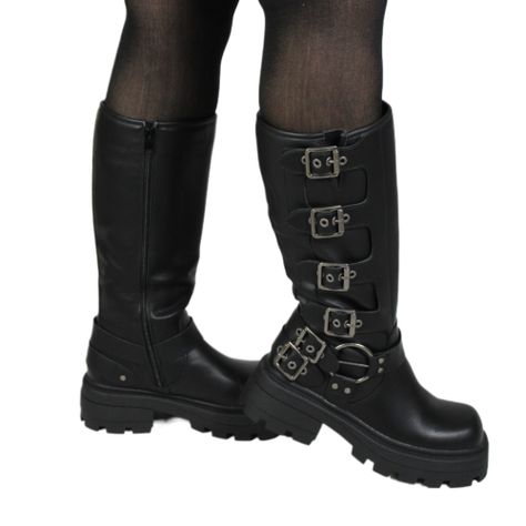 Bota Hebillas Negras de Mujer 89 Yassne Negro-2