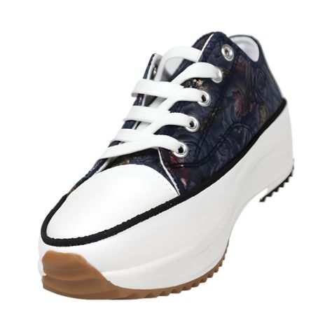 Zapatilla Floreada de Mujer 2408 Yassne Azul-3